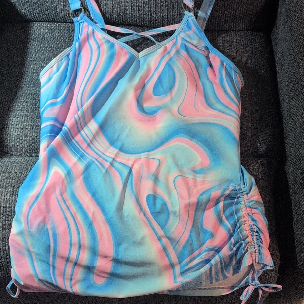 Colorful Swirl Tankini 2 Piece Swimsuit